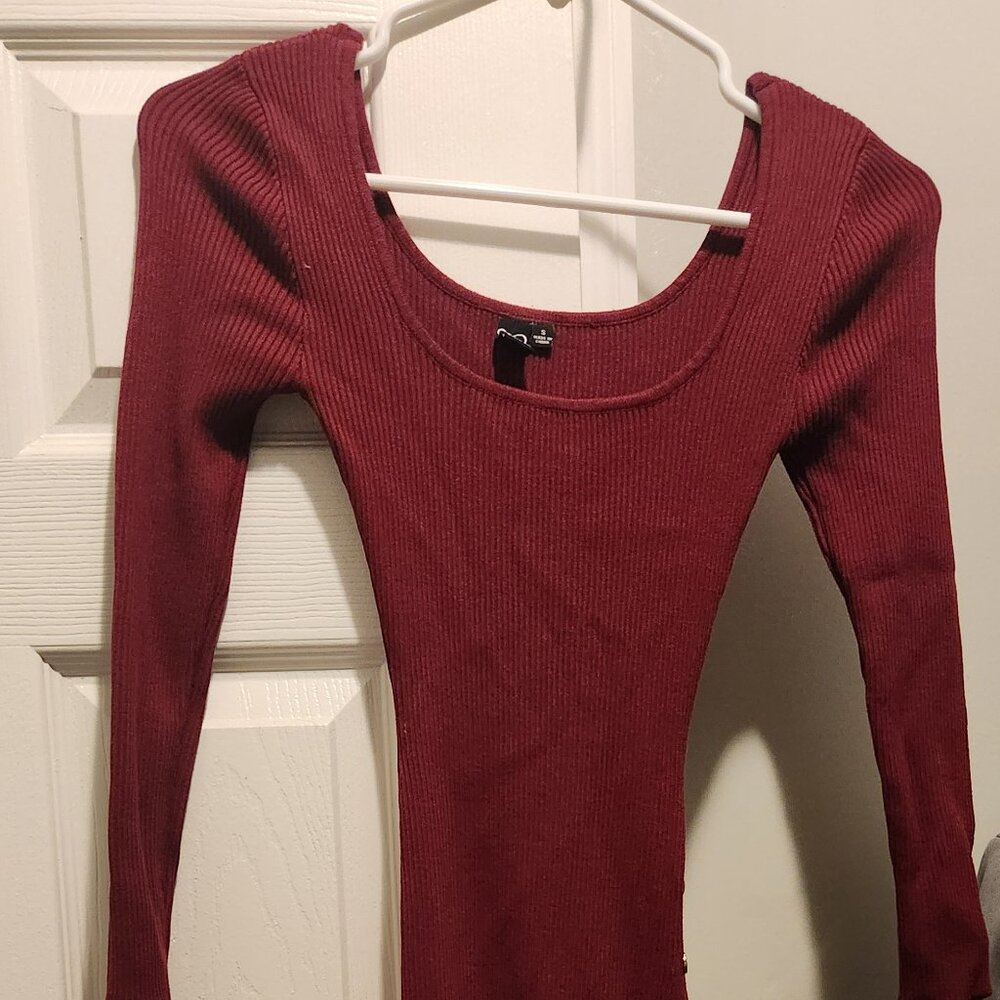 Red long sleeve dress